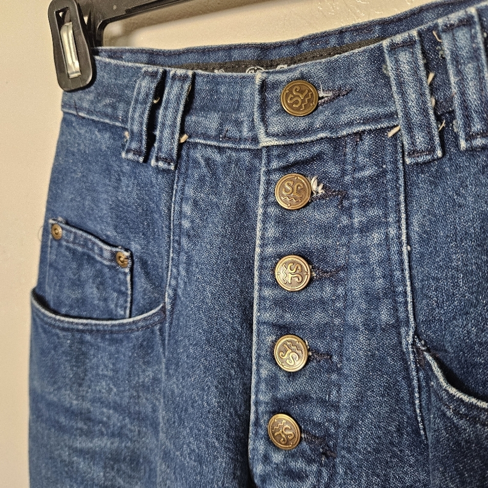 Silver Lake Wrangler Vintage Women's 5/6x36 High-Waisted Button-Fly Blue Jeans - Picture 4 of 8